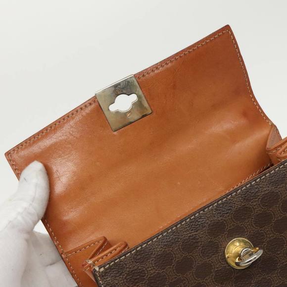 CELINE Macadam Canvas Hand Bag PVC Leather Brown Gold Auth mr619 - Picture 10 of 16